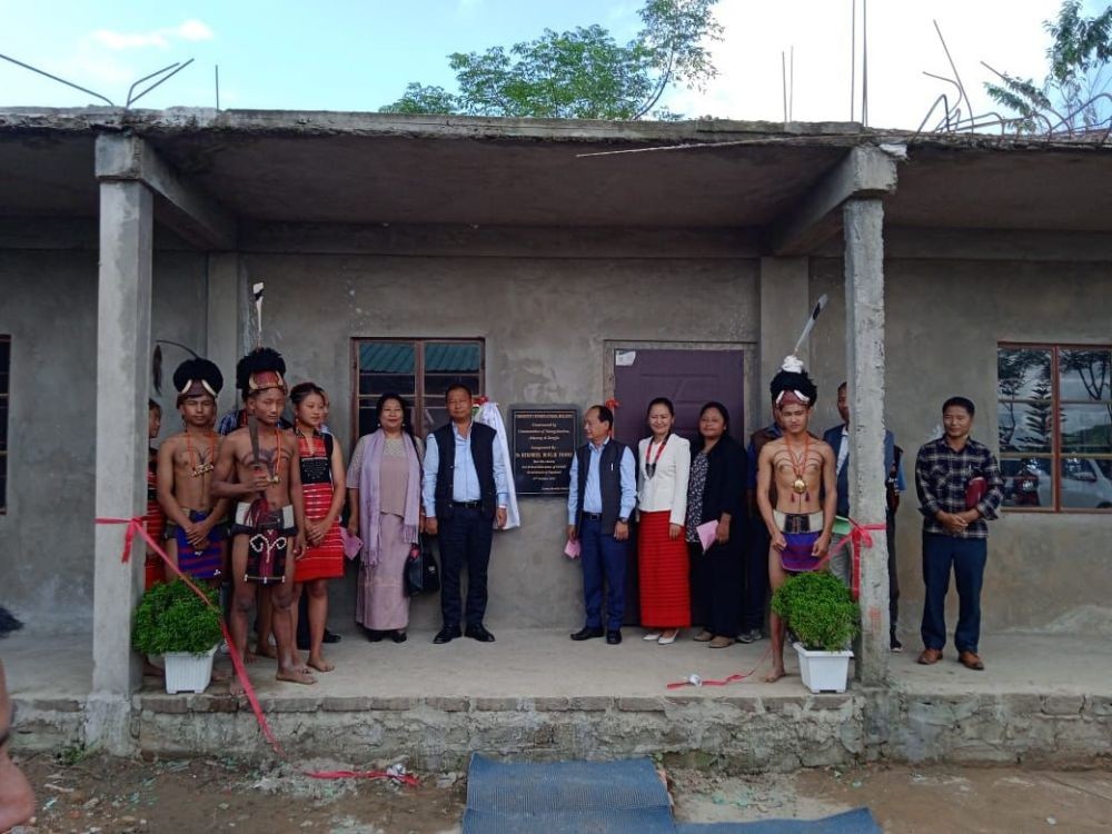 Advisor for School Education & SCERT, Kekhrielhoulie Yhome, Conservationist and founder of Lemchasenlok Society, Nuklu Phom, MLA Bangtick Phom, Joint Secretary School Education, Avelu Ruho and other during the inauguration of a community funded school at Yaongyimchen on October 27.